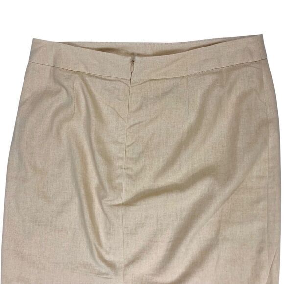 Chadwicks Of Boston Linen Pencil Skirt Women Sz 8 Beige Summer Breathable Career - Picture 6 of 14
